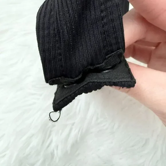 Women Zara Solid Ruched Crew Neck Bodysuit in Black Size Medium - Picture 6 of 8